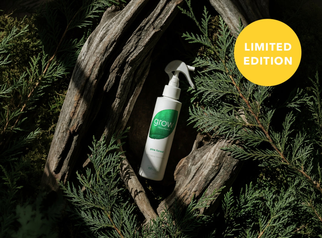 Spray bottle labeled 'grow' on a natural background with 'Limited Edition' label. (featured)