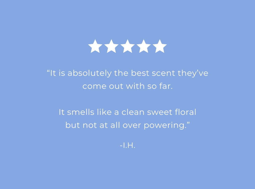 Wildflower Rain Candle 5 star review "It is absolutely the best they've come out with so far.  It smells like a clean sweet floral but not at all over powering." -I.H. (featured)